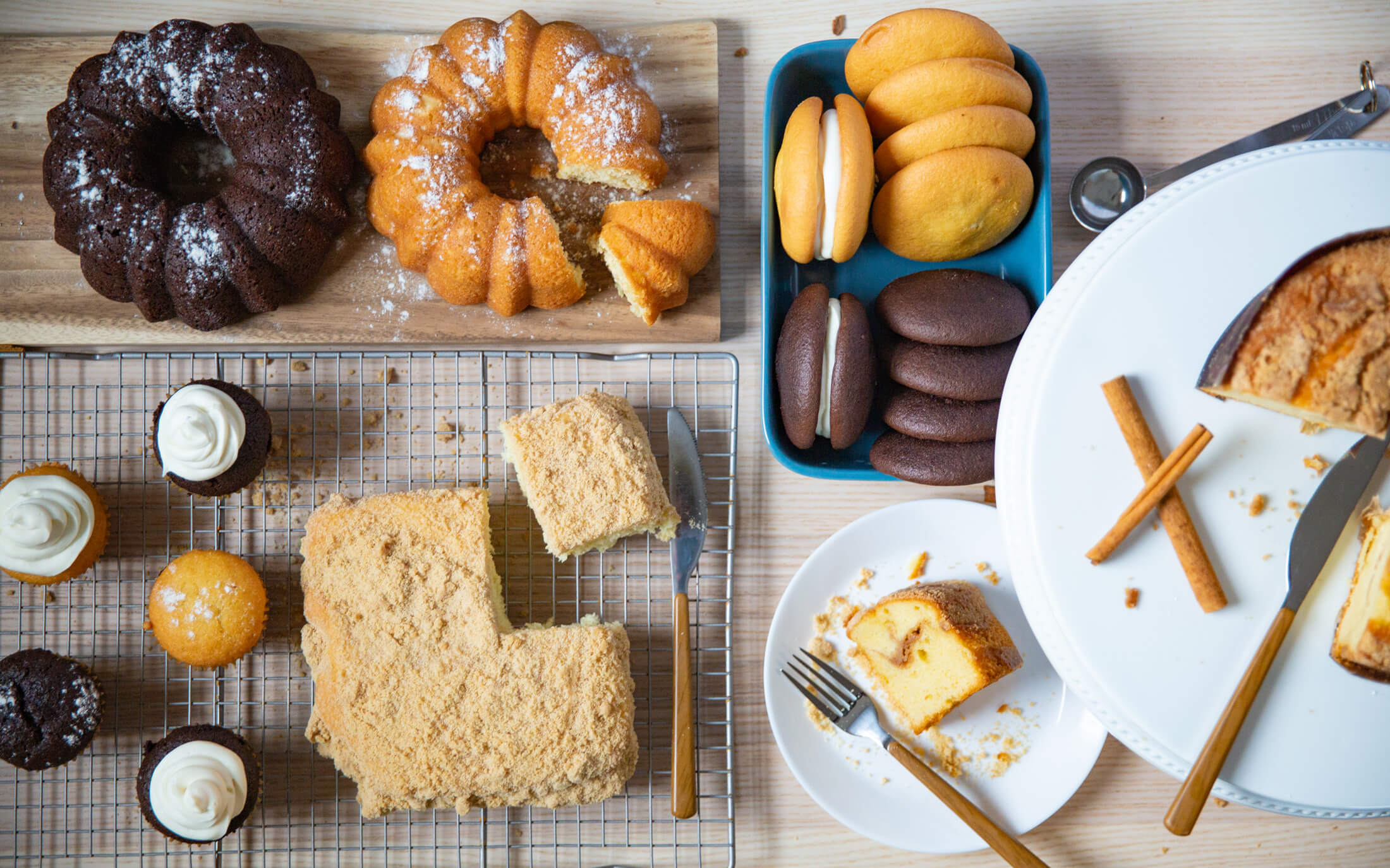 A variety of Boston Baking cakes